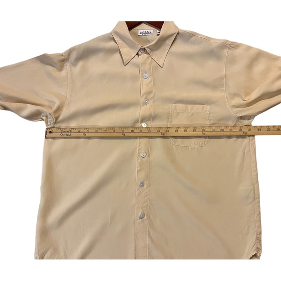 Pebbles Silk 100% Silk Button Down Blouse Cream Champagne Vintage Minimalist - Picture 4 of 7